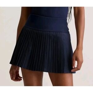 Quince Women Court Sport Pleated Tennis Skirt Deep Navy Basic M Medium Athletic